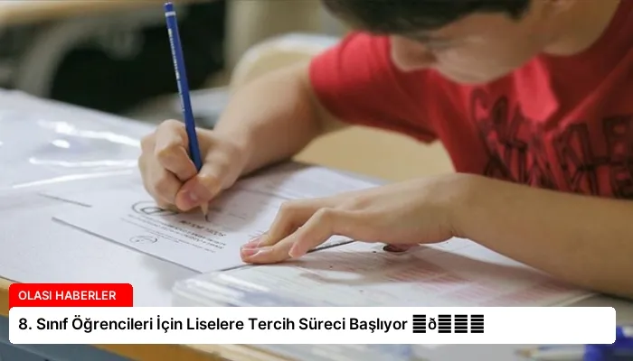 8. Sınıf Öğrencileri İçin Liselere Tercih Süreci Başlıyor ⏬👇